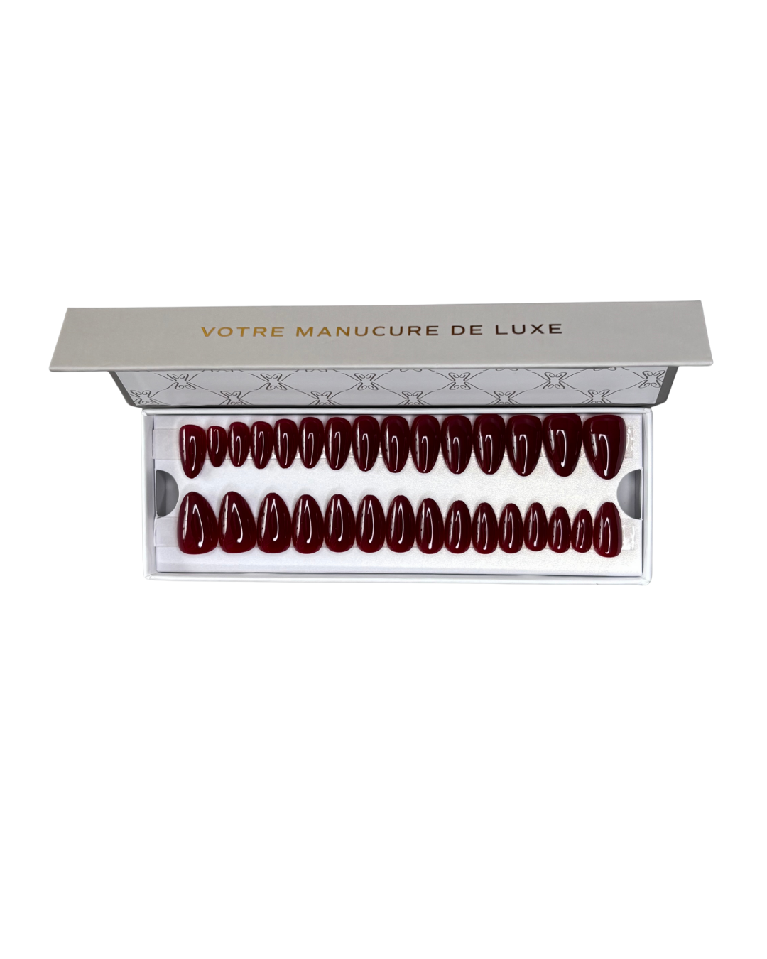 Working Girl - Faux ongles bordeaux longs en amande