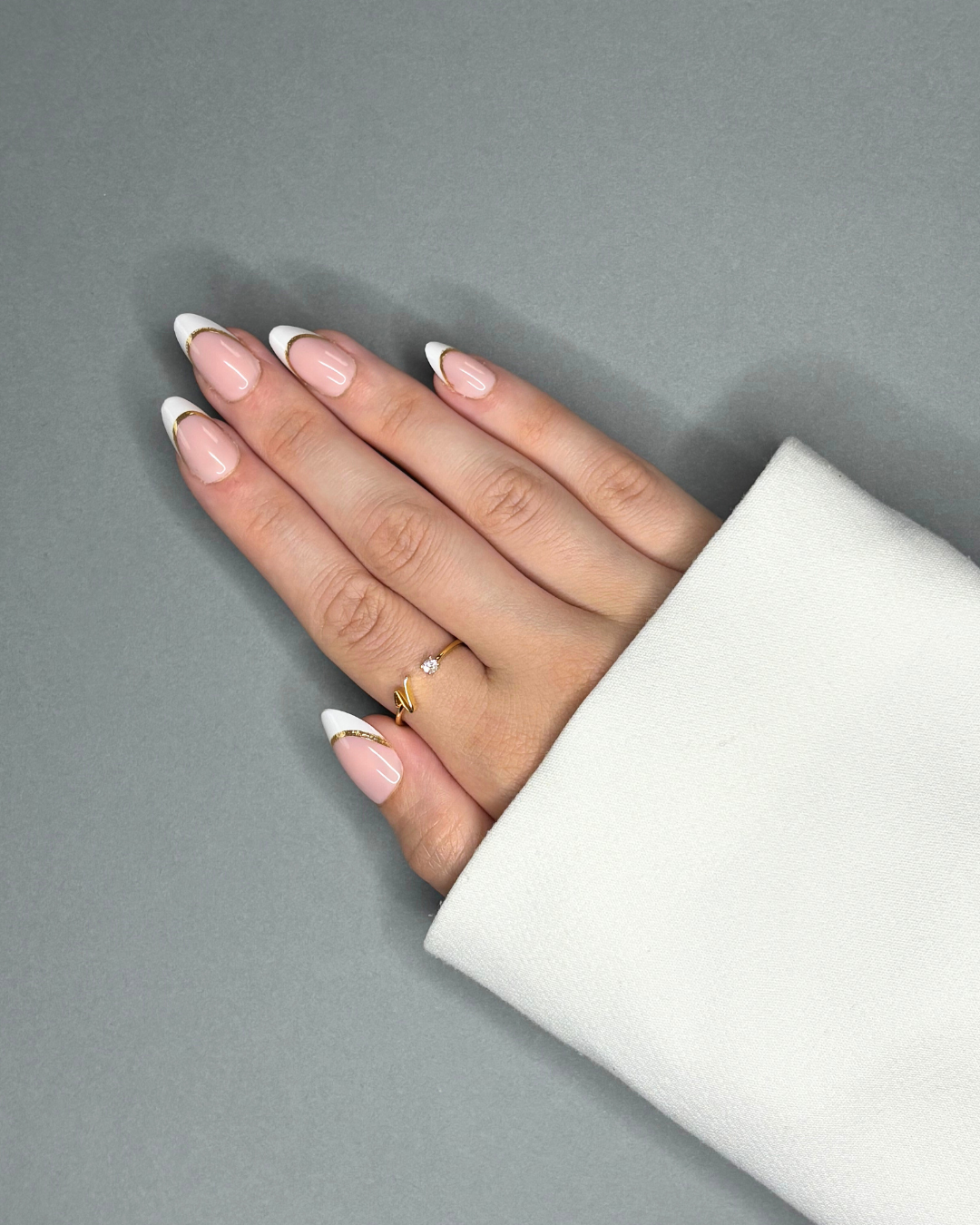 Gold French - Faux ongles French dorés