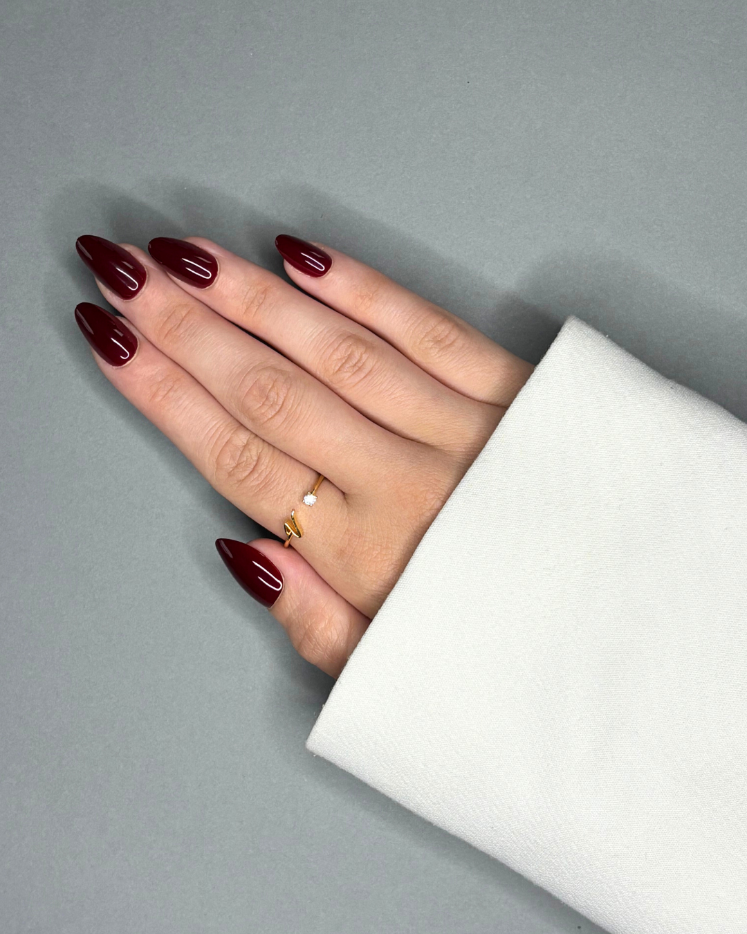 Working Girl - Faux ongles bordeaux longs en amande