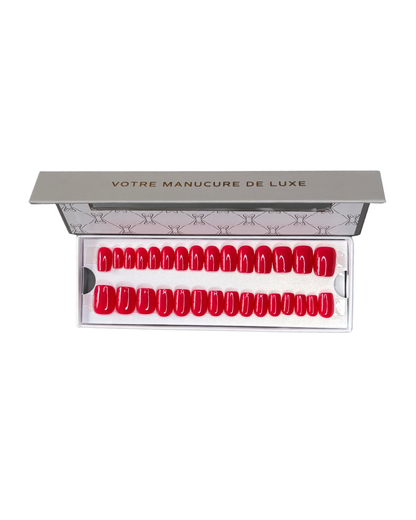 Pop Red - Faux ongles rouge pétillant d&