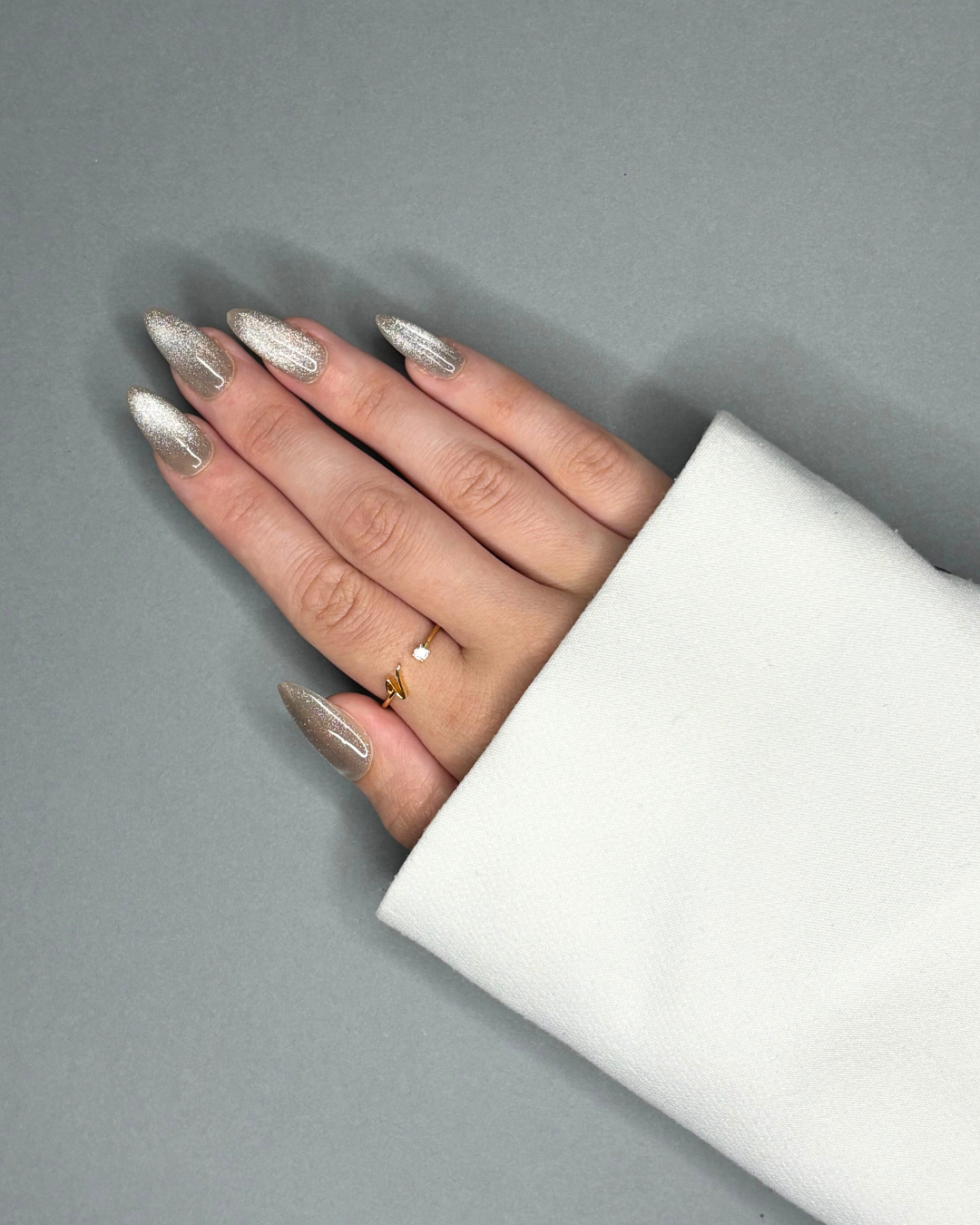 Silver Girl - faux ongles longs argentés
