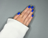 faux ongles bleus courts