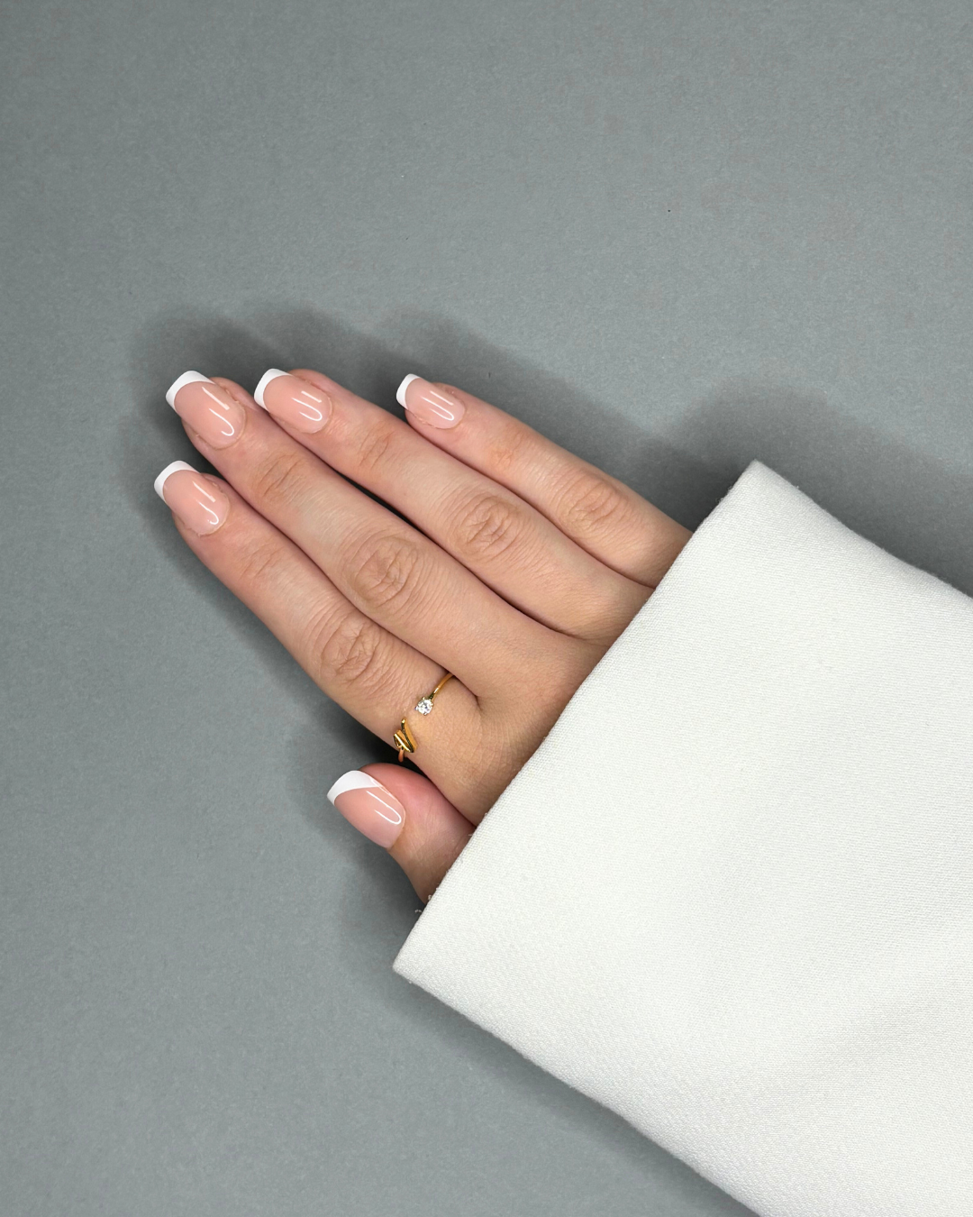 Clean Girl - Faux ongles French carré extra court