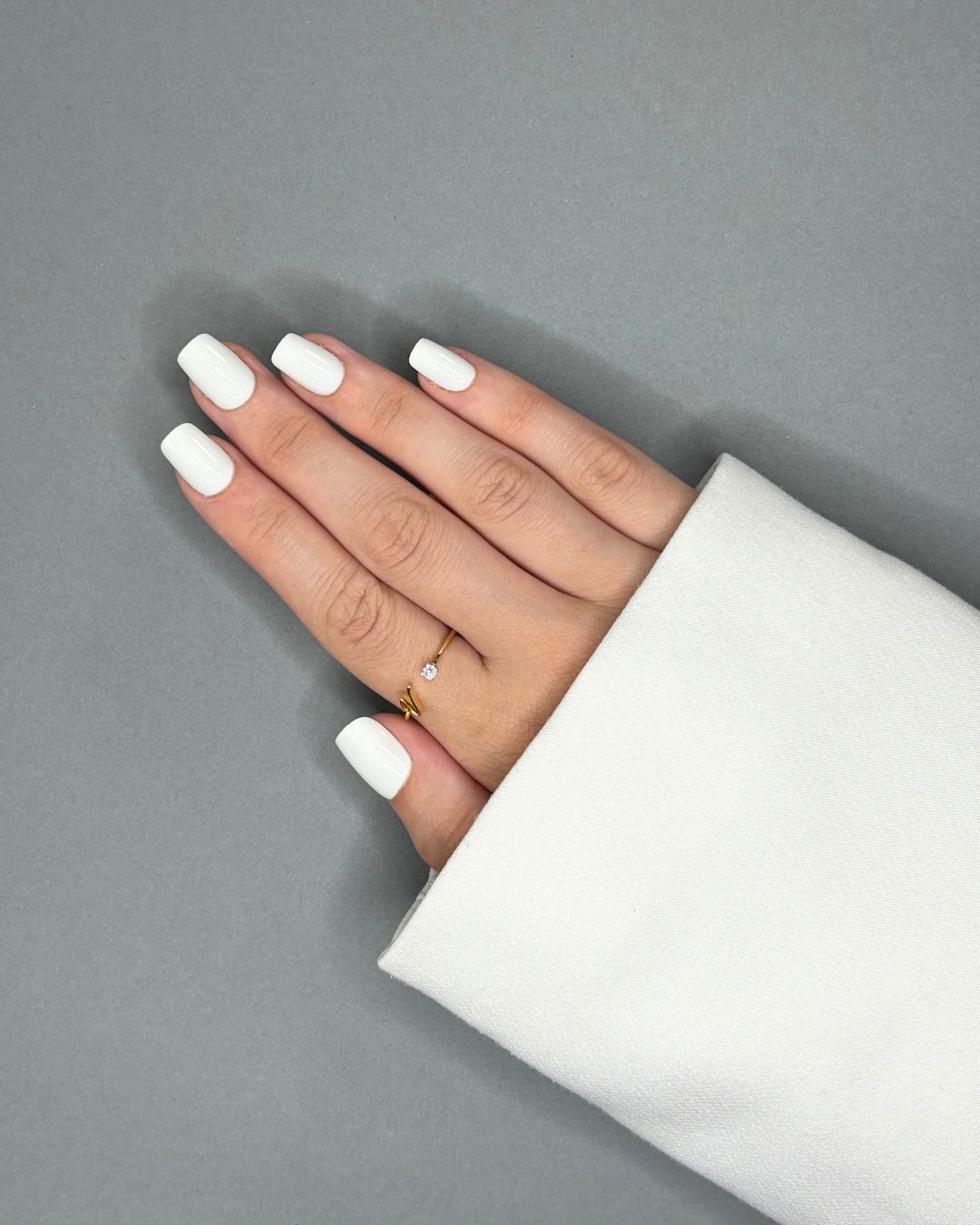 Coconut - Faux ongles blancs carrés extra court