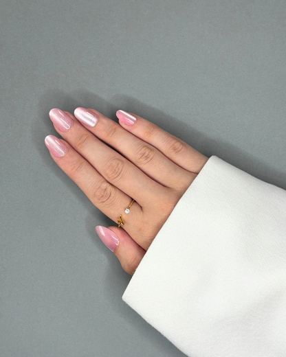 Rose éclat - Faux ongles roses  et courts
